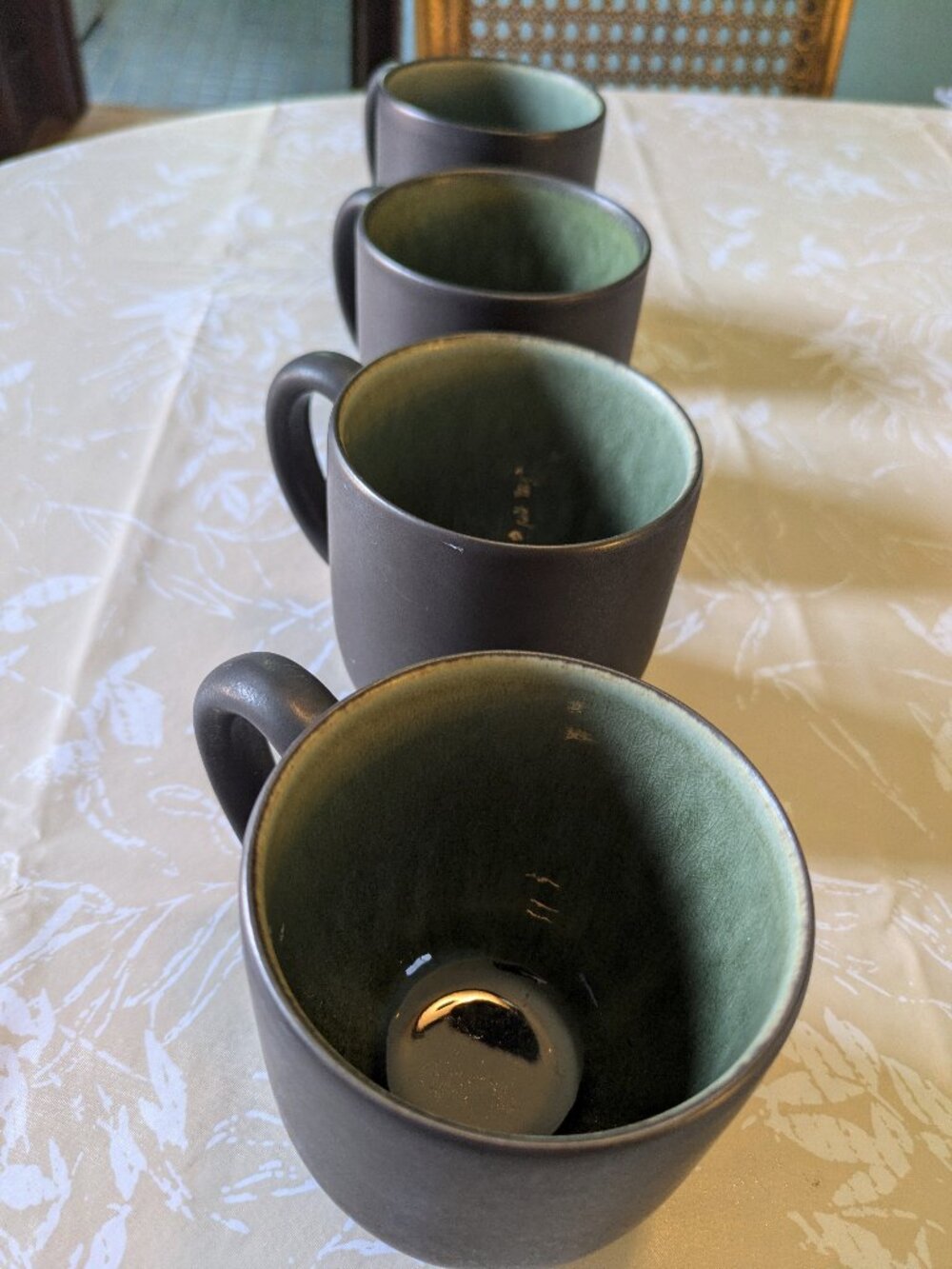 Jars France Tourron Matte Black/Samoa Vert Green Coffee Mug (Set Of 7)